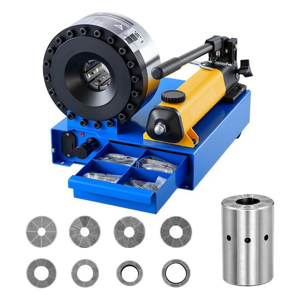 High Pressure Hydraulic Hose Crimper, Manual Hose Crimping Tool with 8 Dies & 0.24 in.-1.1 in. Crimping Range