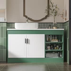 55.1 in. W. x 18.9 in. D x 32.7 in. H Bath Vanity Cabinet without Top in Green with Adjustable Shelves and 2-Doors