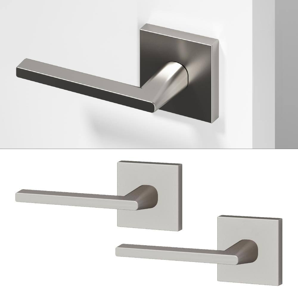 Quadra Metal Brushed Nickel Dummy Door Handle with Square Rosette 2-Pack price history on PriceWatchPro