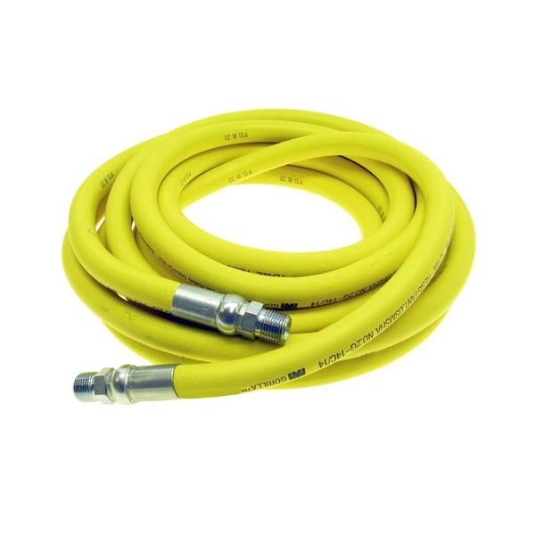 Continental 3/8 in. x 50 ft. 500 psi Coupled Male x Male NPT Heavy Duty Nonconductive Air Hose in Yellow