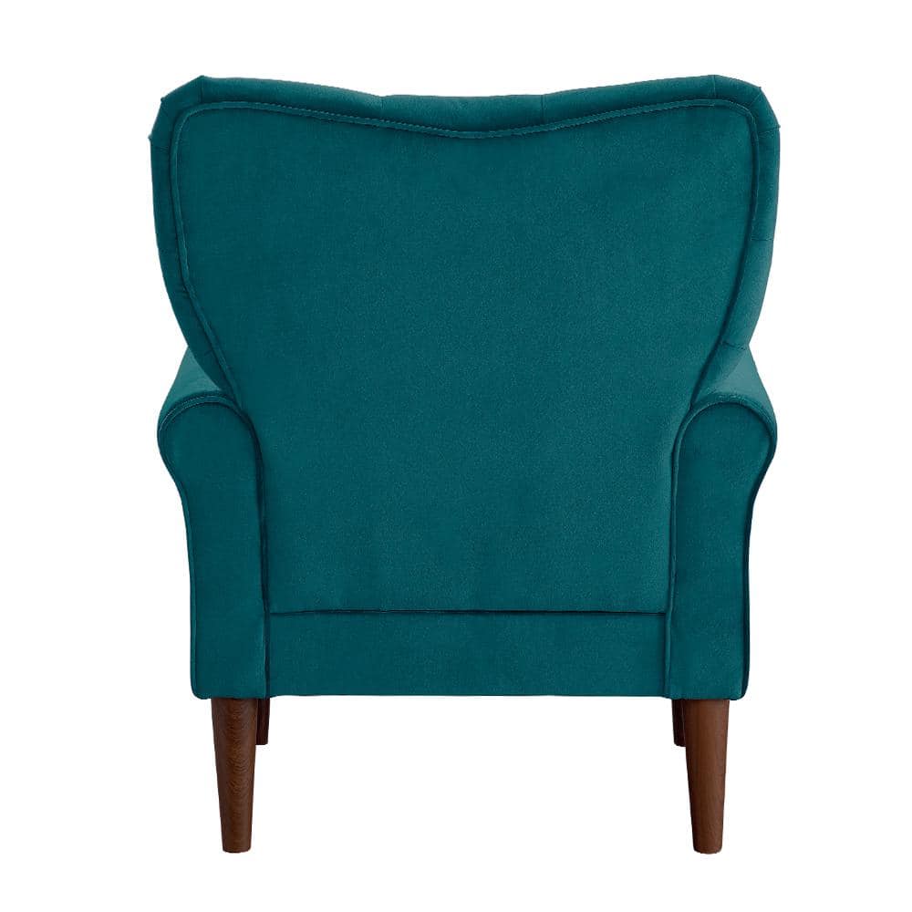 Teal Velvet Manufactured Wood 30" Accent Arm Chair