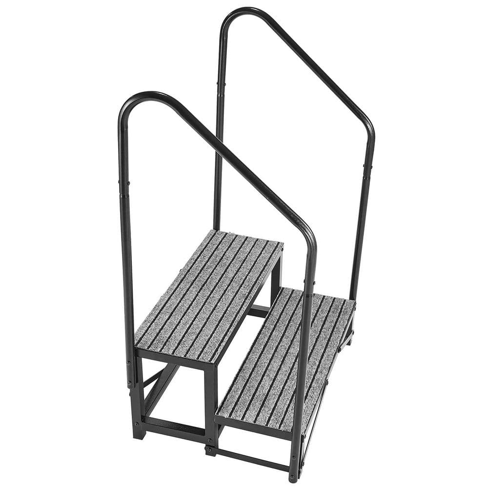 RV Steps with Dual Handrails, 2 Steps, 660 lbs. Load Capacity, Heavy Duty Outdoor RV Stairs with Non-Slip Mat price history on PriceWatchPro
