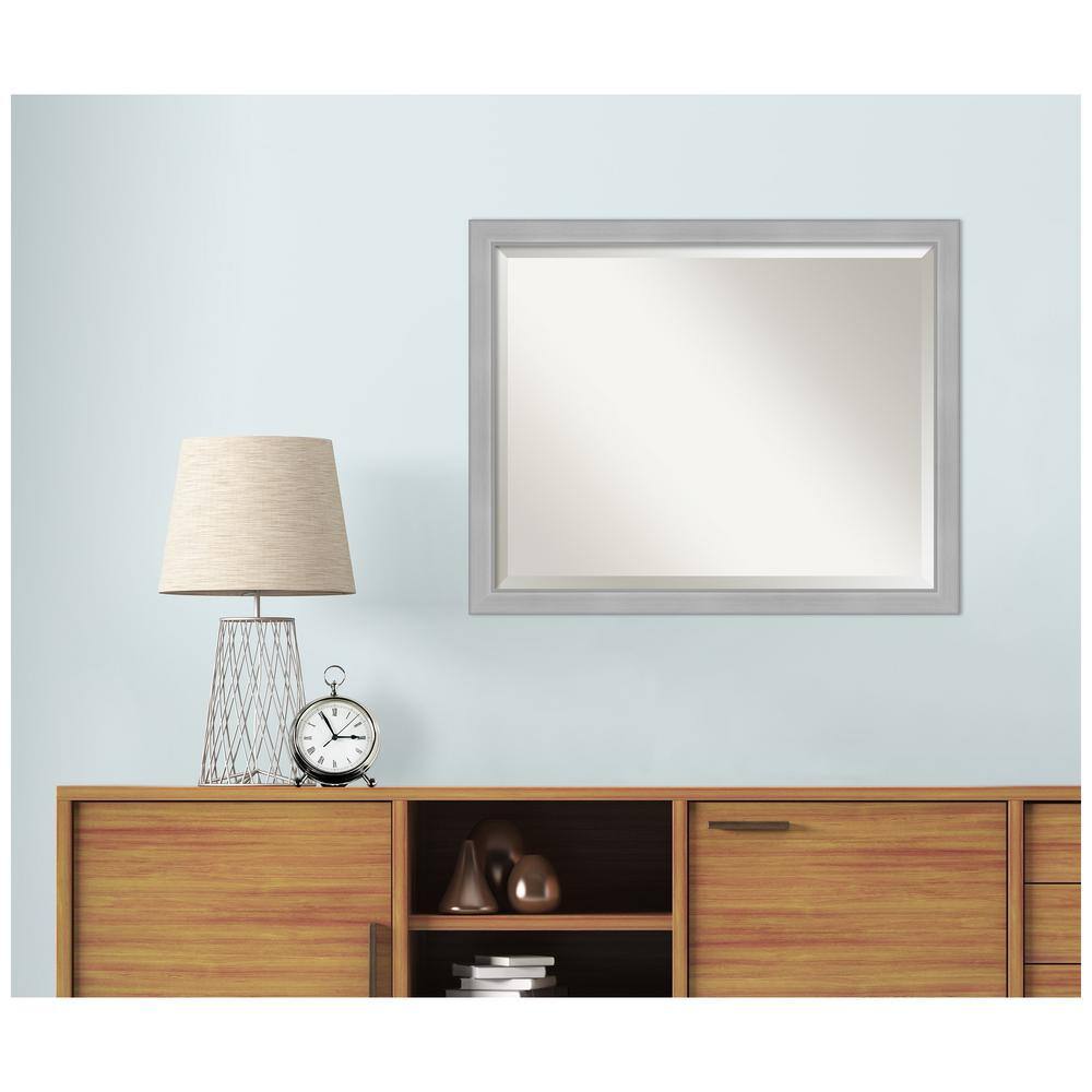Elegant Vista Brushed Nickel 31"x25" Bathroom Vanity Wall Mirror