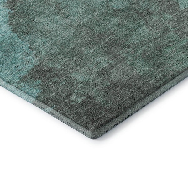 Mayfield Premium Machine Washable Abstract AMF1983 Teal 10 ft. x 14 ft. Area Rug