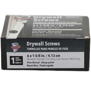 #6 x 1-5/8 in. Fine Phosphate-Plated Metal Phillips Flat-Head Drywall Screw (1 lb. Pack)