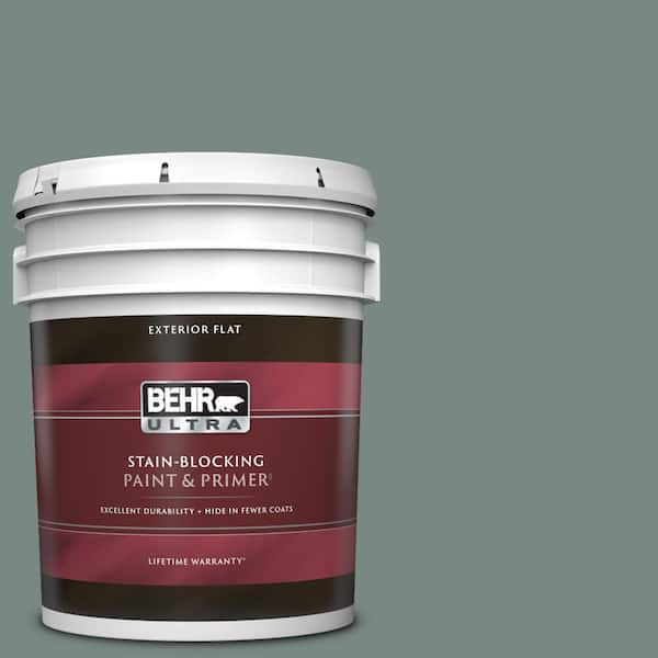 BEHR ULTRA 5 gal. #PPU12-16 Juniper Ash Flat Exterior Paint & Primer