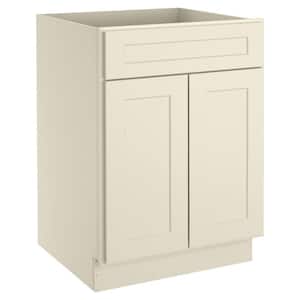 Newport Antique White Plywood Shaker Style 2-Doors 1-Drawer Base Kitchen Cabinet (24 in.W x 24 in.D x 34.5 in.H)