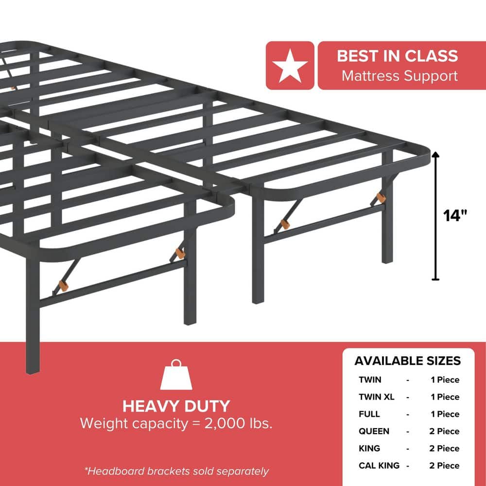 Twin Black Metal Platform Bed Frame with Storage