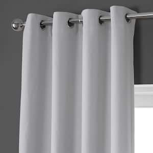 Oyster Faux Linen Grommet Room Darkening Curtain - 50 in. W x 120 in. L (1 Panel)