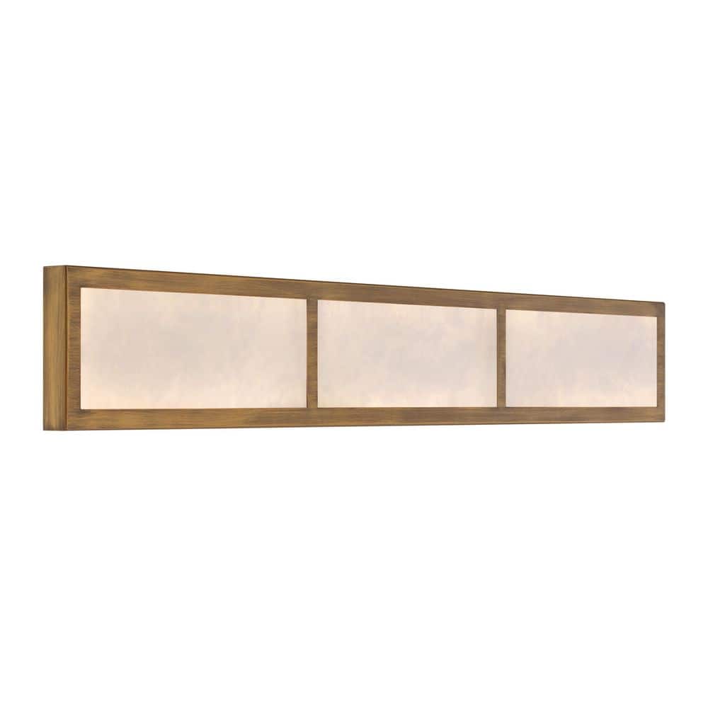 Stiles 36 in. 1-Light Ashen Gold LED Vanity Light Bar with Alabaster Stone Shades price history on PriceWatchPro