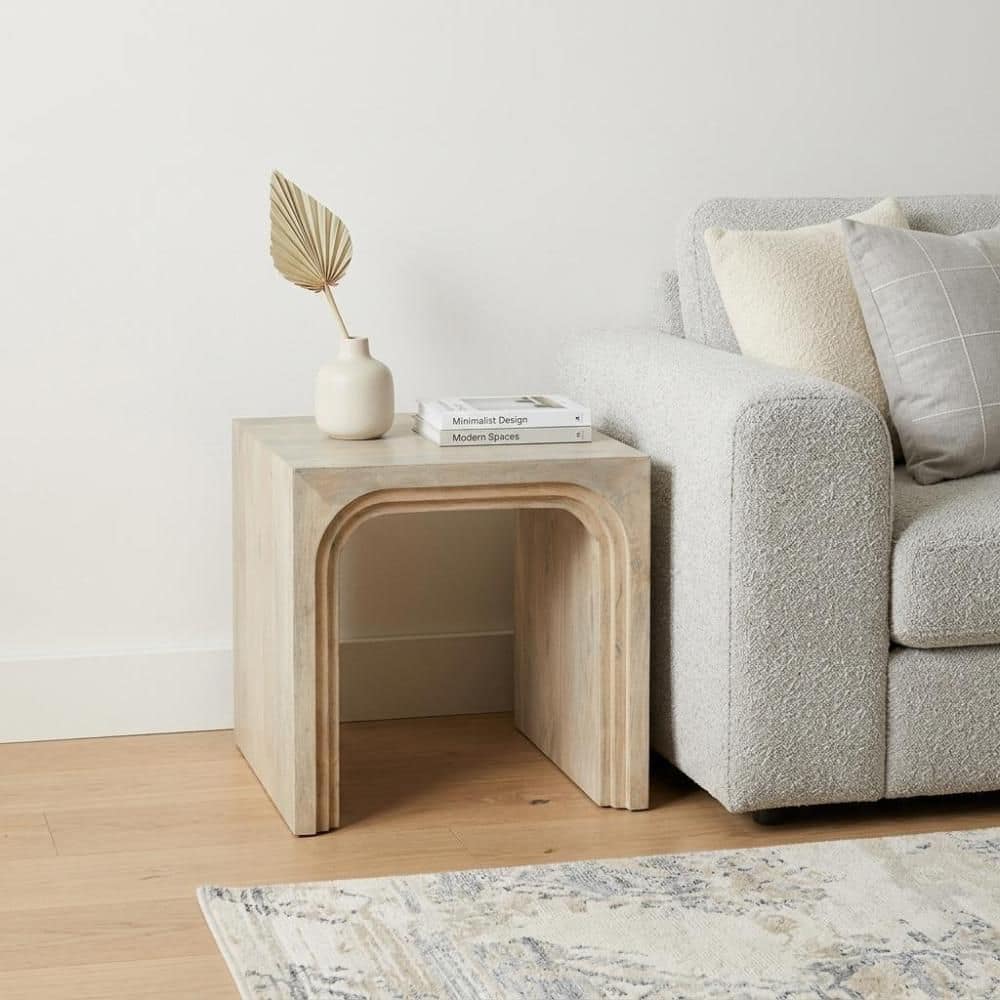 24 in. White Square Solid Wood End Table price history on PriceWatchPro