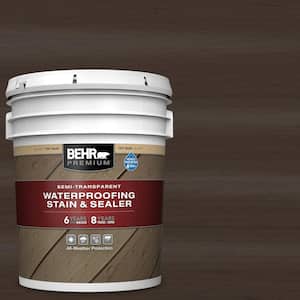 5 gal. #ST-105 Padre Brown Semi-Transparent Waterproofing Exterior Wood Stain and Sealer
