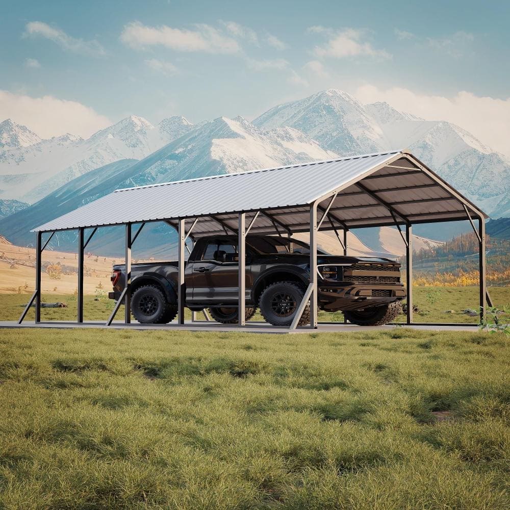 "13x26 ft Metal Carport Kit – 120° Steep-Presentation Vertical Roof, 133"" High Clearance for RVs, Boats" price history on PriceWatchPro