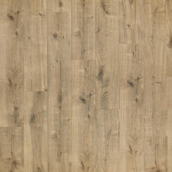 Pergo Defense+ Anderson Oak 14 mm T x 7.4 in. W Waterproof Laminate Wood Flooring (17.2 sqft/case)