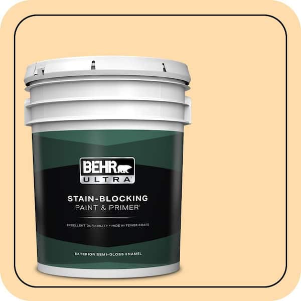 BEHR ULTRA 5 gal. #P240-2 Peach Glow Semi-Gloss Enamel Exterior Paint & Primer