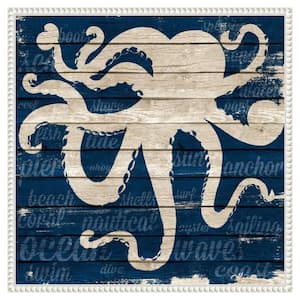 "Coastal Wonder I Octopus" by Gina Ritter 1-Piece Floater Frame Giclee Coastal Canvas Art Print 22 in. x 22 in.