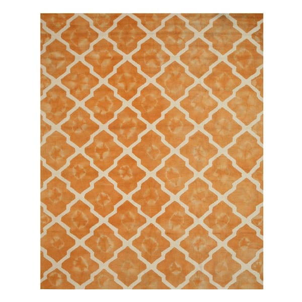Orange 5 ft. x 8 ft. Transitional Tie-Dye Moroccan Area Rug