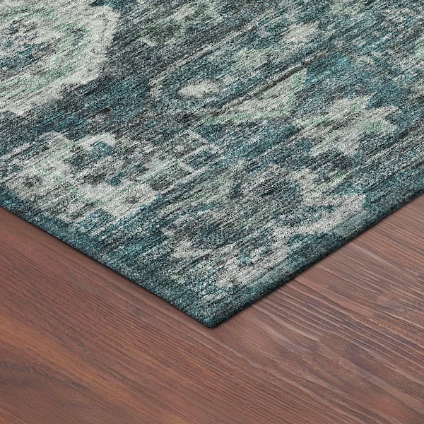 Chantille Machine Washable Indoor/Outdoor Abstract ACN2356 Teal 3 ft. x 5 ft. Area Rug