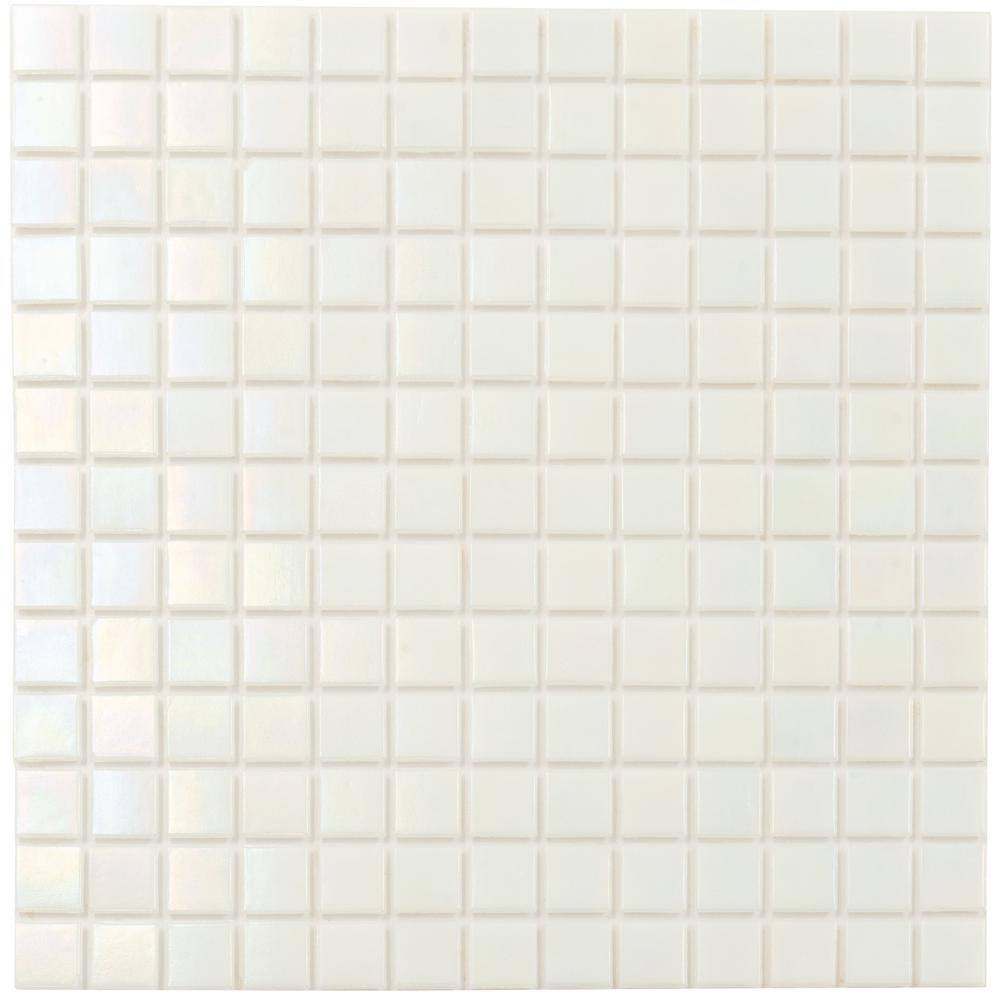 "Nacreous 4"" x 6"" Glossy Cotton White Glass Mosaic Uniform square Wall and Floor Sample Tile 0.13 sq. ft./Piece (1-Pack)" price history on PriceWatchPro