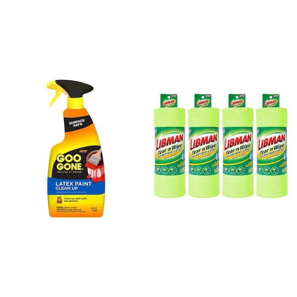 24 oz. Latex Paint Cleaner Spray and 9.5 in. x 12 in. Microfiber Cloths (60 Cloths Total) Combo