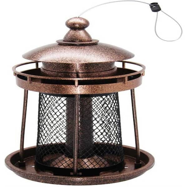 Unbranded Hanging for Standard Squirrel Resistant Bird Feeder, 1.9 lbs. Seed Capacity, Copper Red