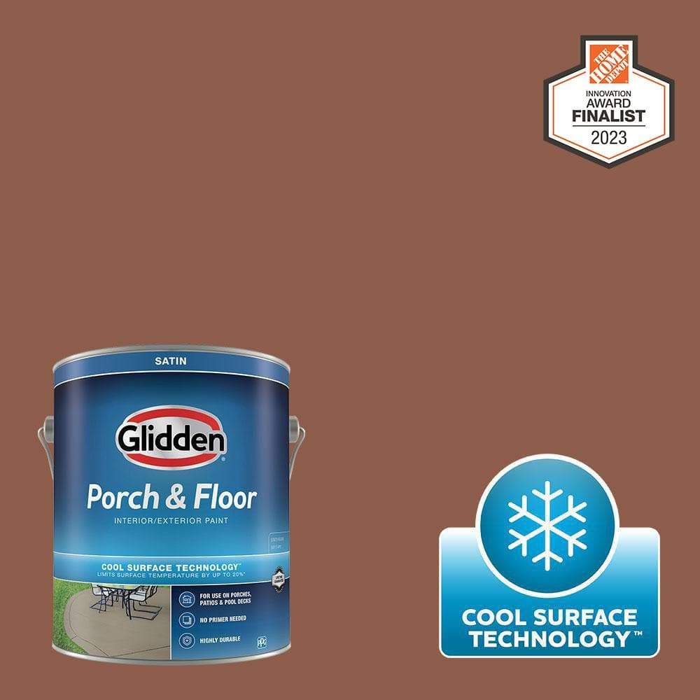 1 gal. PPG1199-6 Brown Clay Satin Interior/Exterior Floor and Porch Paint