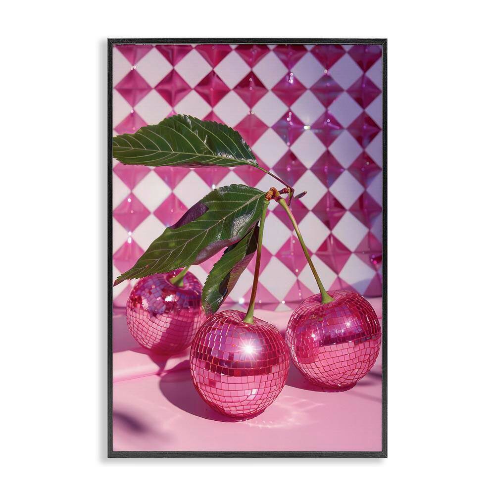 Groovy Cherry Disco Balls by LSR Design Studio Black Framed Food Giclee Art Print 30 in. x 20 in. price history on PriceWatchPro