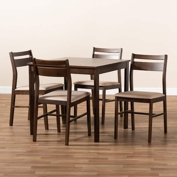 Baxton Studio Lovy 5 Piece Beige Dining Set 155 9580 HD The Home