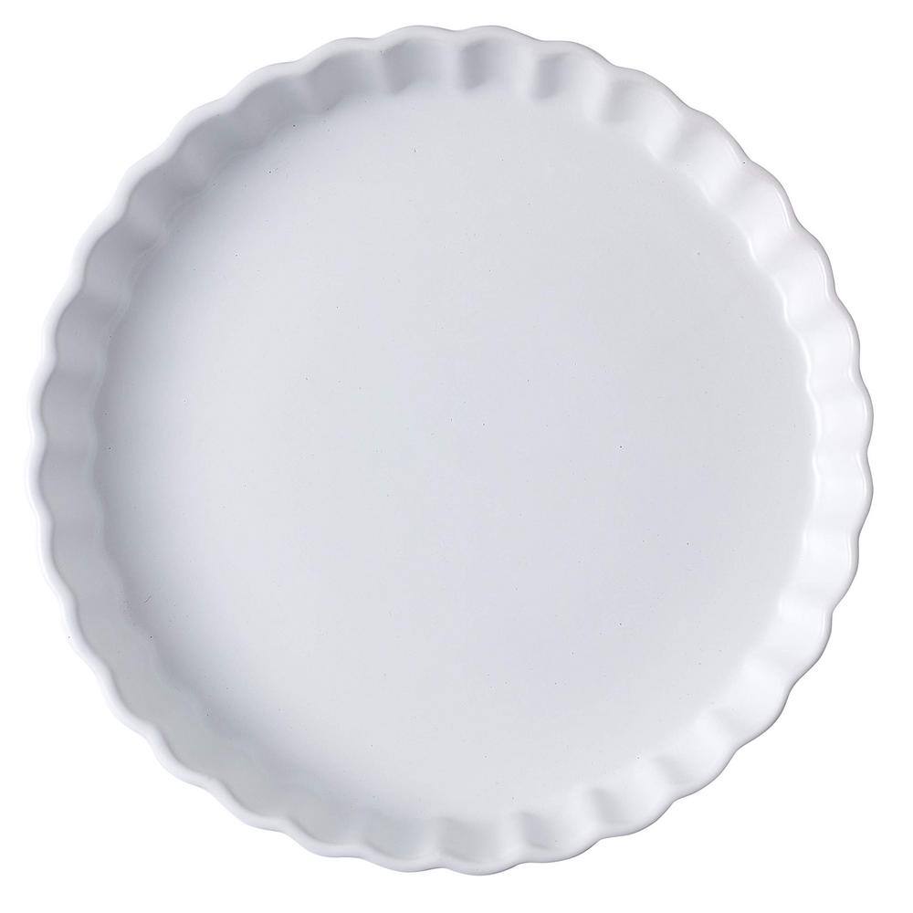 Porcelain 10-Piece Ceramic Pie Pan, White Oven and Dishwasher Safe with Cas