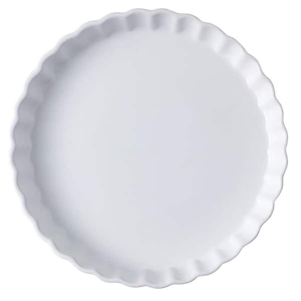 Adrinfly Porcelain 10-Piece Ceramic Pie Pan, White Oven and Dishwasher Safe with Cast Iron Christmas Bakeware Set