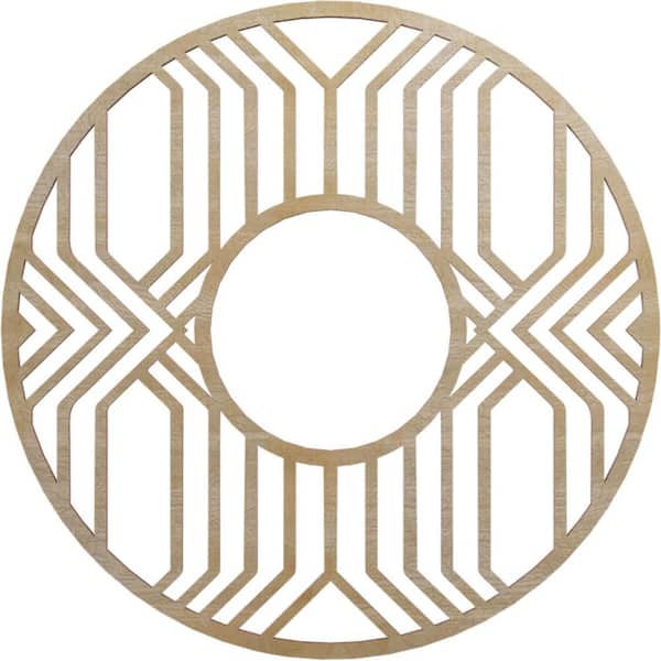 Ekena Millwork 20 in. x 20 in. x 1/4 in. Empire Wood Fretwork Pierced Ceiling Medallion, Birch