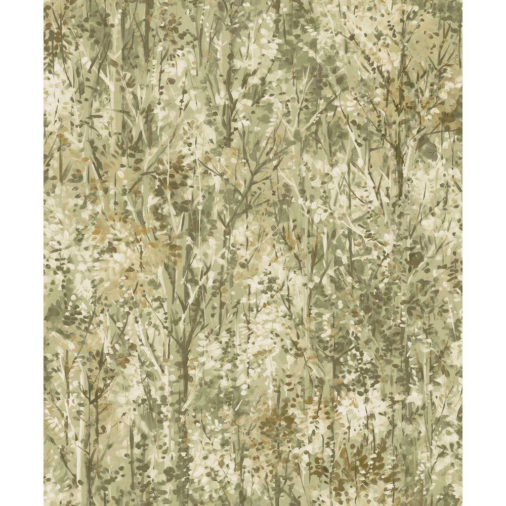 Green Textured Tropical Forest Non-Pasted Wallpaper Roll