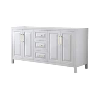 Daria 71 in. W x 21.5 in. D x 35 in. H Bath Vanity Cabinet without Top in White
