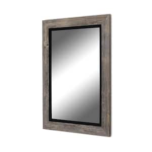 Coastal 31.5 in. x 47.5 in. Rustic Rectangle Framed Gray and Black Decorative Mirror