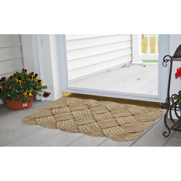 Braided Rope Door Mat - Black  Door mat, Outdoor living furniture