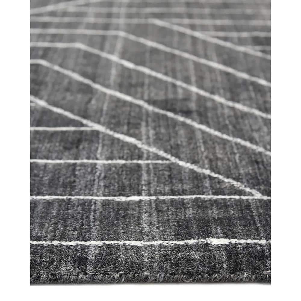 Elysian Gray Hand-Knotted Wool and Viscose 8' x 10' Area Rug