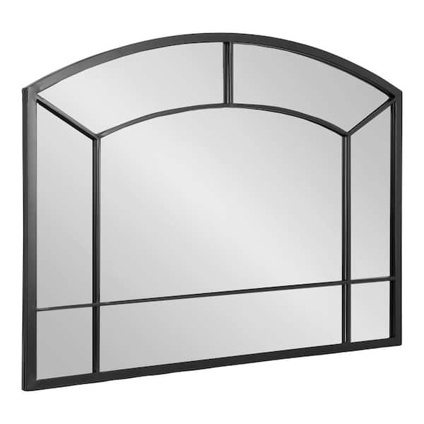 Kate and Laurel Gervais Black 36 in. W x 27 in. H Transitional Arch Metal Framed Mirror
