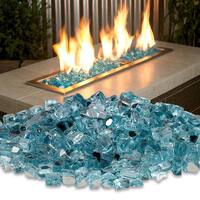 10 lbs. Bag Reflective Fire Pit Fire Glass in Sky Blue