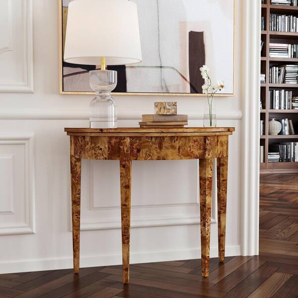 Butler Specialty Company Hampton 36 in. Medium Brown Specialty Demilune Shaped Wood Console Table
