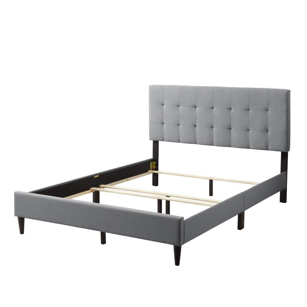 Brookside Sue 65 In. W Gray Stone Queen Upholstered And Wood Frame ...