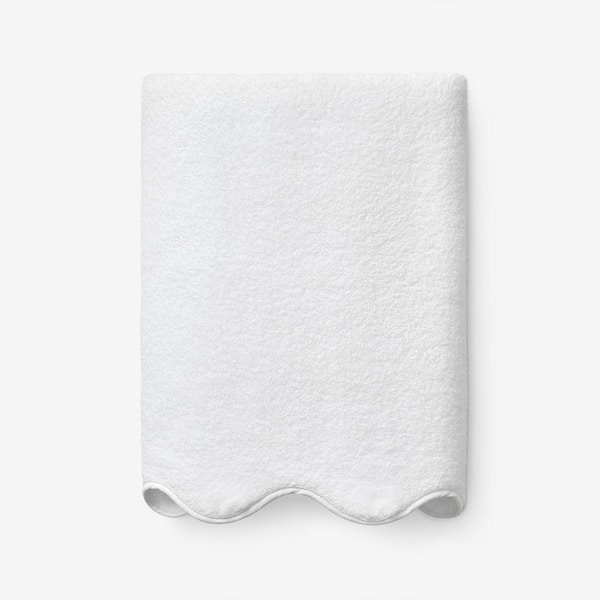 Company Cotton Scallop White Cotton Bath Towel