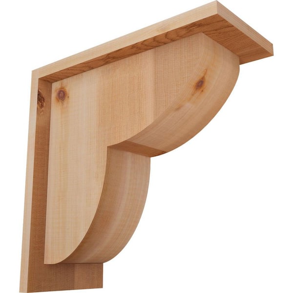 Ekena Millwork 5-1/2 in. x 12 in. x 12 in. Western Red Cedar Crestline Smooth Corbel with Backplate