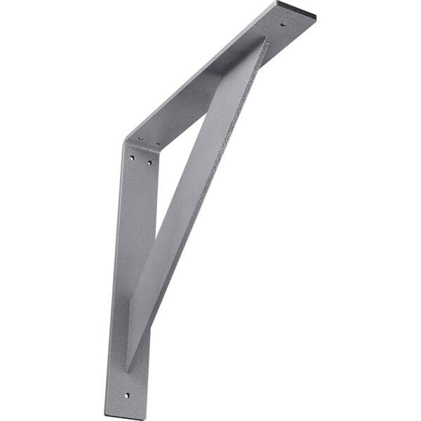 Ekena Millwork 2 in. x 14 in. x 14 in. Steel Hammered Light Blue Traditional Bracket