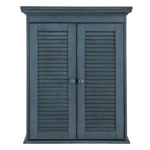 Cottage 24 in. W x 8 in. D x 29.1 in. H Bathroom Storage Wall Cabinet in Harbor Blue