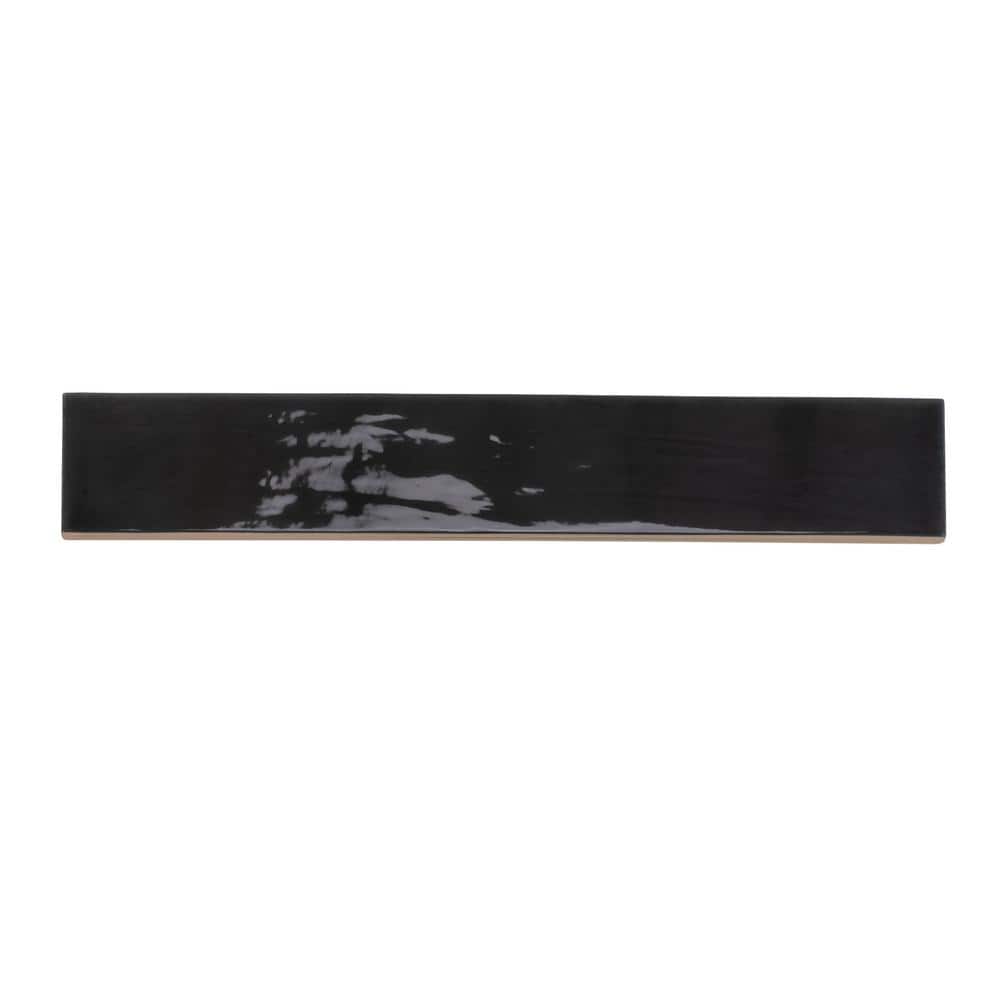 Silken Black 2.56 in. x 15.75 in. Glossy Ceramic Subway Wall and Floor Tile (10.76 sq. ft./case) (38-pack) price history on PriceWatchPro