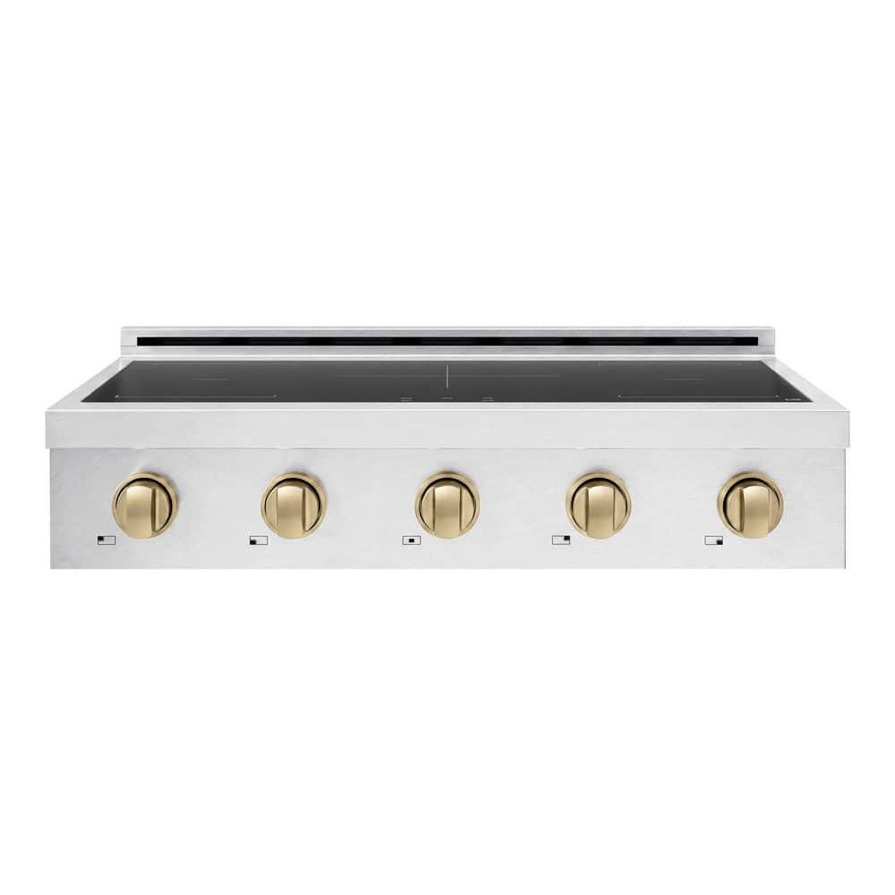Autograph 36 in. Paramount Induction Rangetop with 5 Element Cooktop in Satin Stainless Steel and Champagne Bronze price history on PriceWatchPro