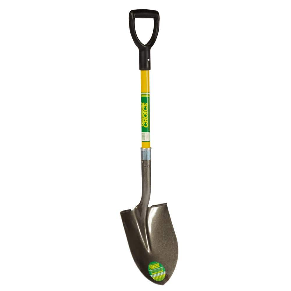 Emsco 28 in. Round Point with Fiberglass Handle Heavy-Duty 14-Gauge Steel Head Shovel