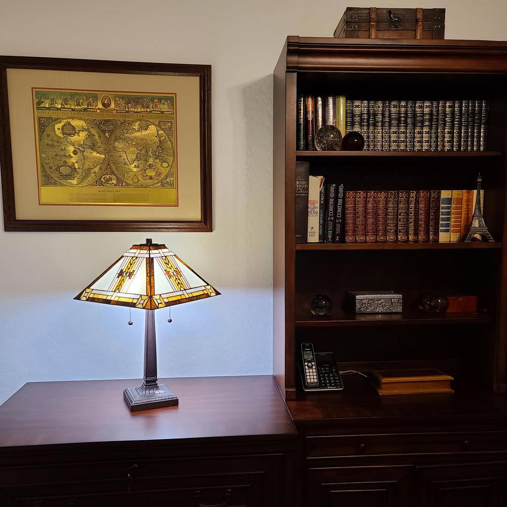 Tiffany Style 22" Multicolor Stained Glass Table Lamp