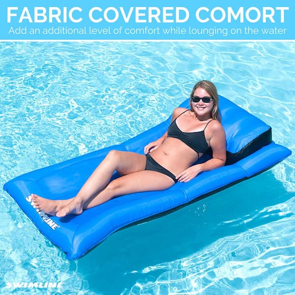 Oversized Pool Float Lounge, 72 X 37 Extra Large Fabric-Covered Pool  Floats fo
