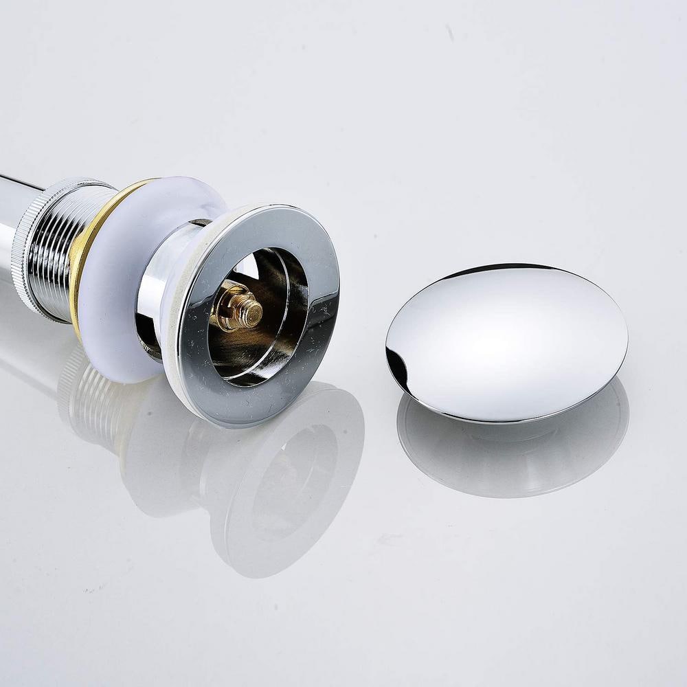 Chrome Pop-Up Bathroom Sink Drain Stopper with Overflow